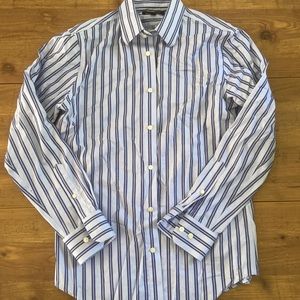 Blue Striped Banana Republic Button Down Shirt